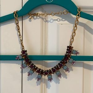 J crew statement necklace - gold - multicolor gems